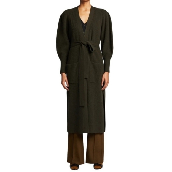 A.L.C Army Nora Wool Cashmere Blend Longline Cardigan L - Picture 1 of 7